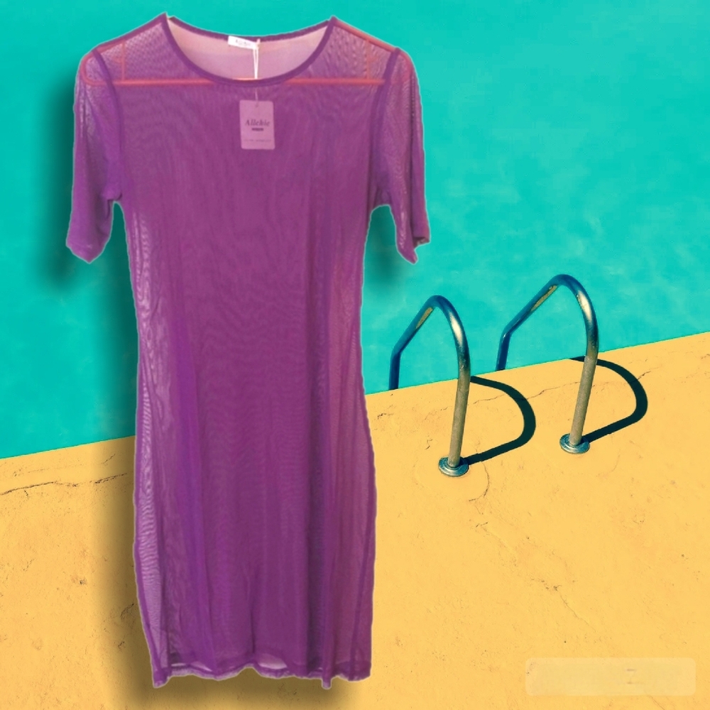 NWT ☆ Sheer Mesh Coverup Dress